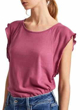 T-Shirt Pepe Jeans Kai Rosa für Damen