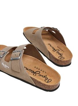 Sandalen Pepe Jeans Bio Suede Beige für Herren.