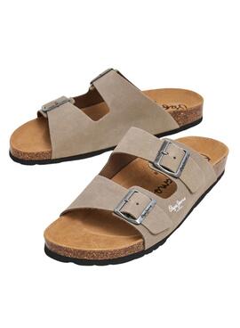 Sandalen Pepe Jeans Bio Suede Beige für Herren.