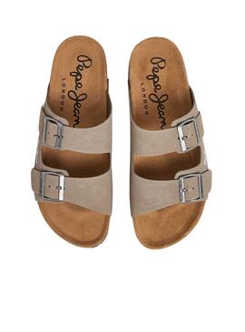 Sandalen Pepe Jeans Bio Suede Beige für Herren.