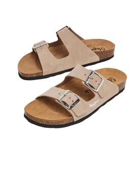 Sandalen Pepe Jeans Oban Suede Beige für Damen