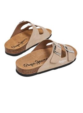 Sandalen Pepe Jeans Oban Suede Beige für Damen