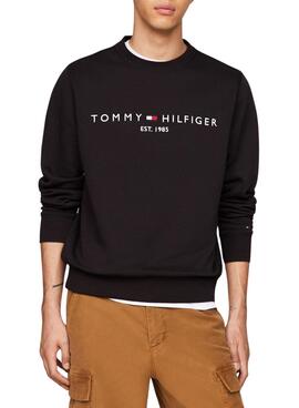 Pullover Tommy Hilfiger Logo Schwarz für Herren