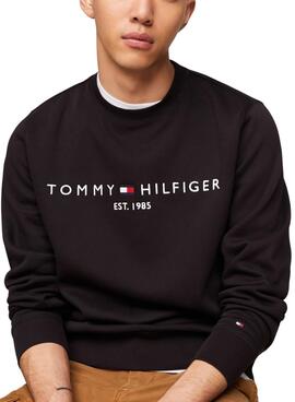 Pullover Tommy Hilfiger Logo Schwarz für Herren