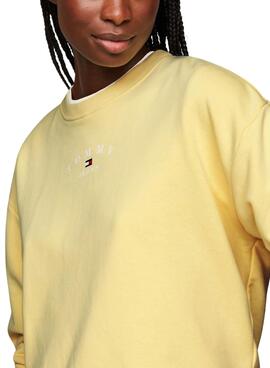 Sweatshirt Tommy Jeans Essential Logo Gelbe Damen