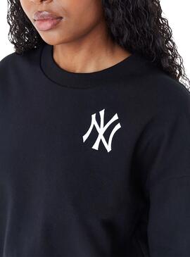 Sweatshirt New Era Crop New York Yankees MLB Schwarz