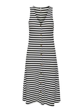 Kleid Only Nella Button Stripe Marine für Frauen