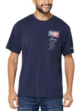 T-Shirt Tommy Jeans Relaxed Marineblau für Herren