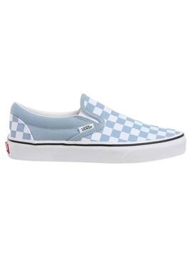 Sneakers Vans Slip On Checkerboard Blau und Weiß.