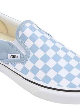 Sneakers Vans Slip On Checkerboard Blau und Weiß.