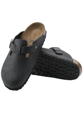 Zuecos Birkenstock Boston Schwarz für Damen