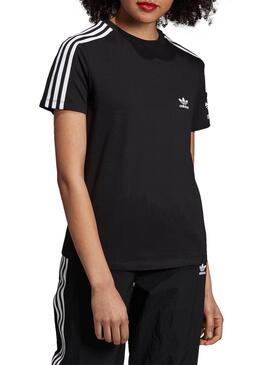 T-Shirt Adidas 3 Bänder schwarz für Damen