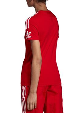 T-Shirt Adidas 3 Bänder Rot Damen
