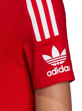 T-Shirt Adidas 3 Bänder Rot Damen