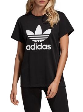 T-Shirt Adidas Trefoil Boyfriend Schwarz Damen