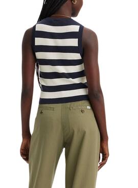 Top Levis Ocean Tank Stripe Marine für Damen