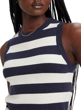 Top Levis Ocean Tank Stripe Marine für Damen