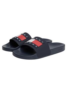 Sandalen Tommy Jeans Pool Slide Marineblau für Herren.