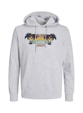 Sweatshirt Jack and Jones Summer Vibe Grau für Herren