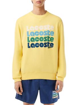 Pullover Lacoste Logo Retro Gelb für Herren