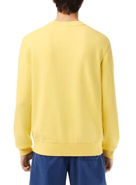 Pullover Lacoste Logo Retro Gelb für Herren