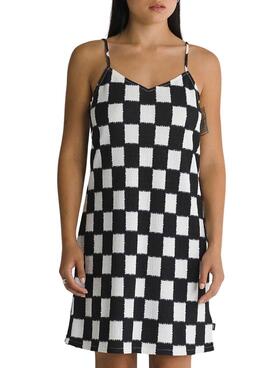 Kleid Vans Venton Checker Weiß und Schwarz für Damen