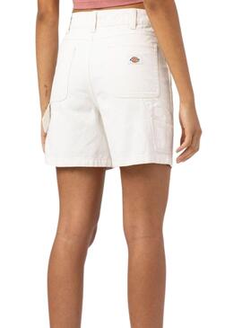 Kurze Dickies Duck Canvas Carpenter Weiß für Damen