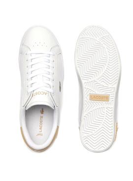 Sneakers Lacoste Powercourt Weiß Beige Damen