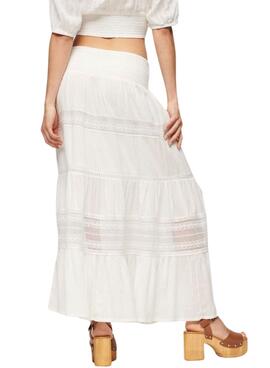Rock Superdry Ibiza Maxi Weiß für Damen