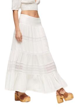 Rock Superdry Ibiza Maxi Weiß für Damen