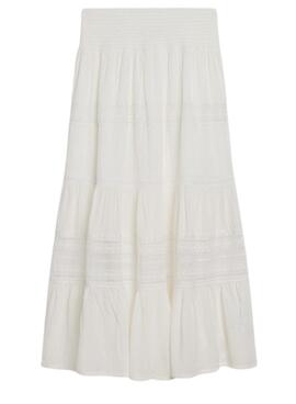 Rock Superdry Ibiza Maxi Weiß für Damen