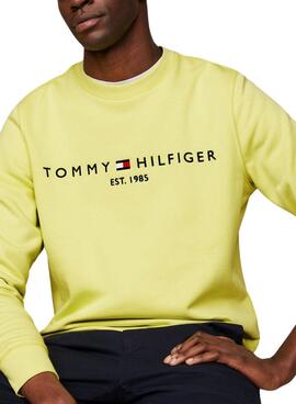 Sweatshirt Tommy Hilfiger Logo Gelb für Herren