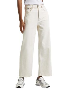 Pepe Jeans weite Bein Denim Jeanshose in Weiß für Damen
