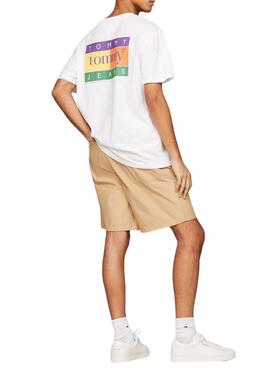 T-Shirt Tommy Jeans Summer Flag Weiß für Herren