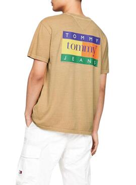 T-Shirt Tommy Jeans Summer Flag in Braun für Herren