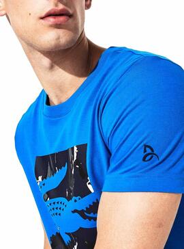 T-Shirt Lacoste Sport Novak Djokovic Blau Herren