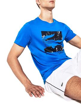 T-Shirt Lacoste Sport Novak Djokovic Blau Herren