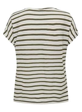 T-Shirt Only Susie Glitter Stripes Weiß für Damen