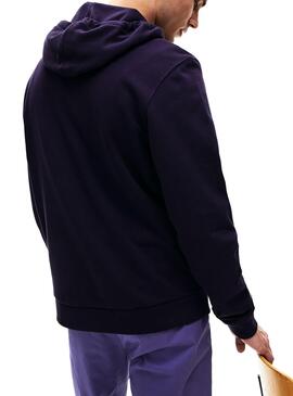 Sweatshirt Lacoste Logo Stickhaube Blau Herren