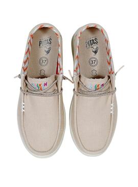 Schuhe Walkin Pitas Natal Beige für Damen