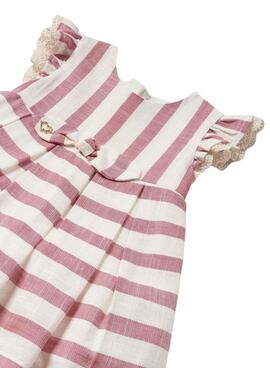Kleid Mayoral gestreiftes Leinen für Baby