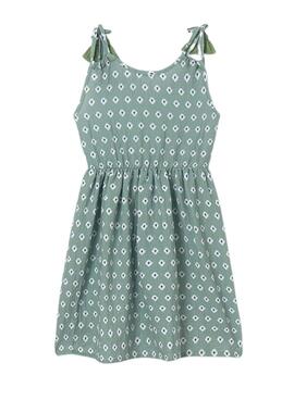 Kleid Mayoral mit Kreuzmuster in Minzfarbe für Mädchen