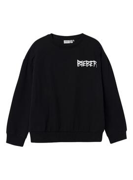 Sweatshirt Name It Jabs Justin Bieber Schwarz Mädchen