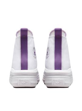 Sneakers Converse Chuck Taylor Move Weiß und Lila.