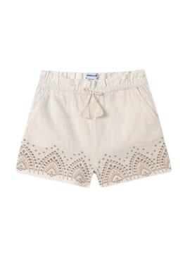 Kurzer bestickter beige Mayoral für Mädchen.