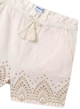 Kurzer bestickter beige Mayoral für Mädchen.