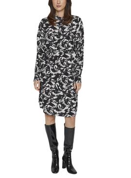 Kleid Vila Viboa Weiss und Schwarz für Damen