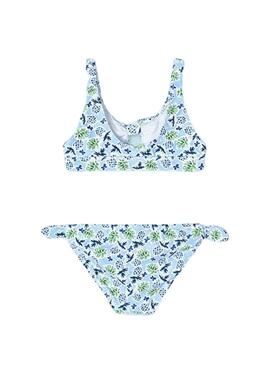 Bikini Mayoral mit blauem Muster für Mädchen.