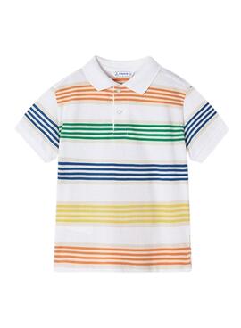 Polo-Shirt Mayoral gestreiftes in Weiß für Jungen.