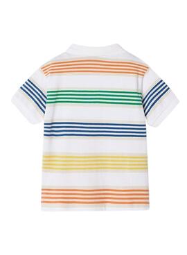 Polo-Shirt Mayoral gestreiftes in Weiß für Jungen.
